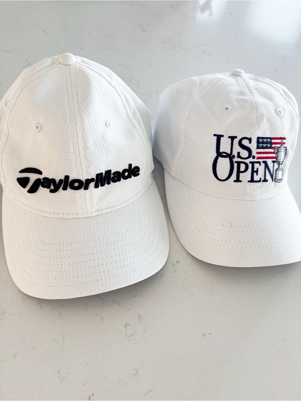 GOLF Hats Set Of 2, White Taylormade & U.S. Open Adjustable One Size